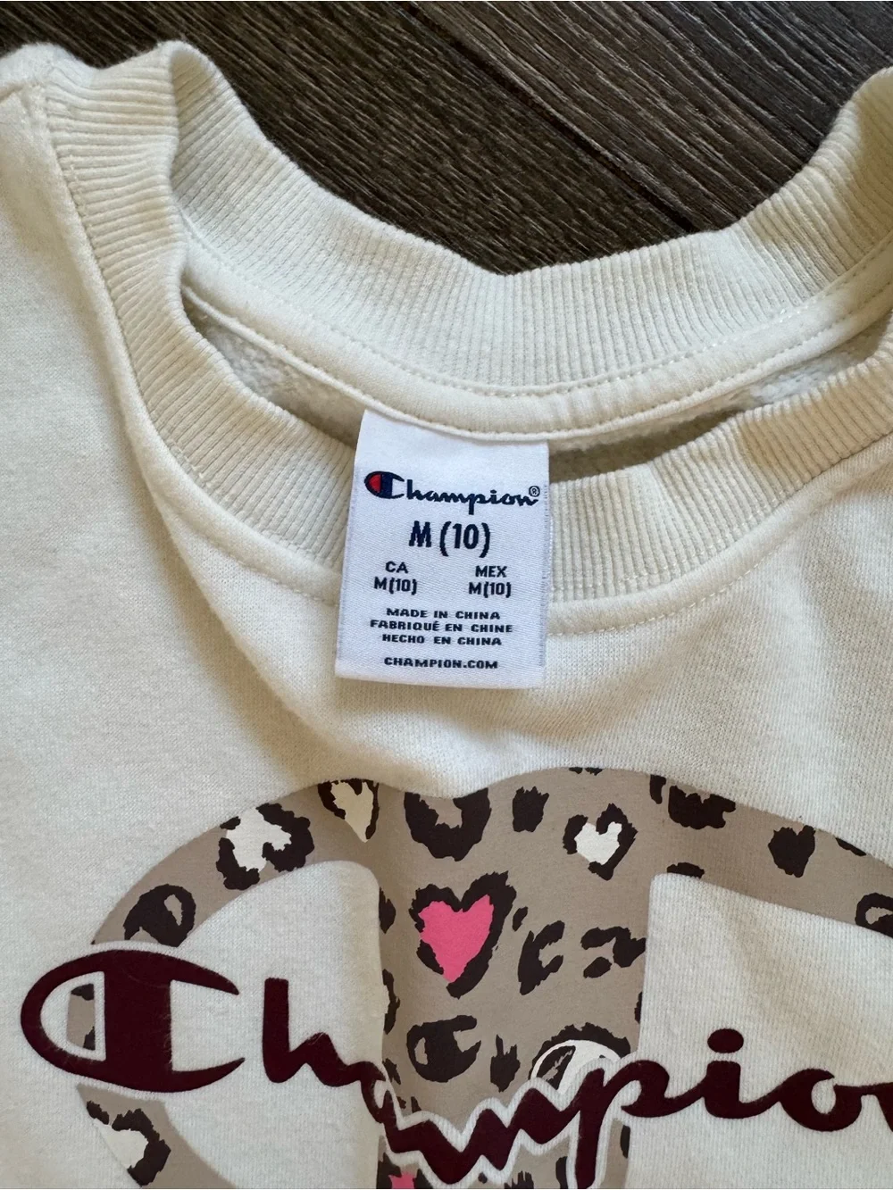 Champion Girls Cream Matching Sweat Set | Crewneck & Joggers | Size M (8/10)